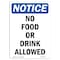 Signmission OSHA Notice, 7" Height, No Food Or Drink Allowed Sign, 7" X 5", Portrait OS-NS-D-57-V-14578 - alternate 1